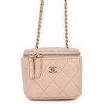 Chanel Matelassé Vanity Chain Shoulder Bag Jasmin Flower Caviar Leather with Gold-Tone Hardware