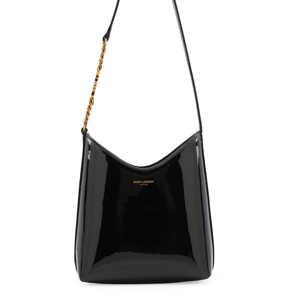 Saint Laurent Rendez-Vous Mini Hobo Bag – Black Patent Leather