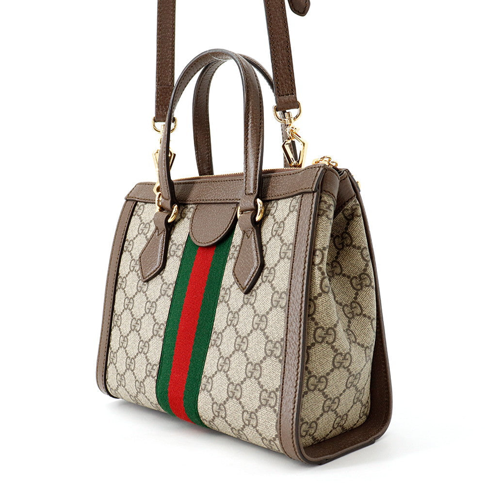 Gucci Ophidia Small Tote Bag 547551 GG Supreme Beige/Ebony