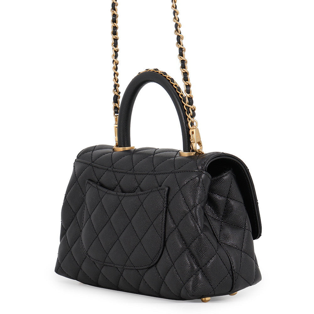 CHANEL Coco Handle XS in Black Caviar Leather with Gold-Tone Hardware