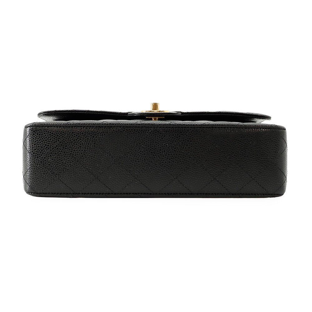 Chanel Classic Double Flap Medium Black Caviar Leather 25cm – Gold-Tone Hardware