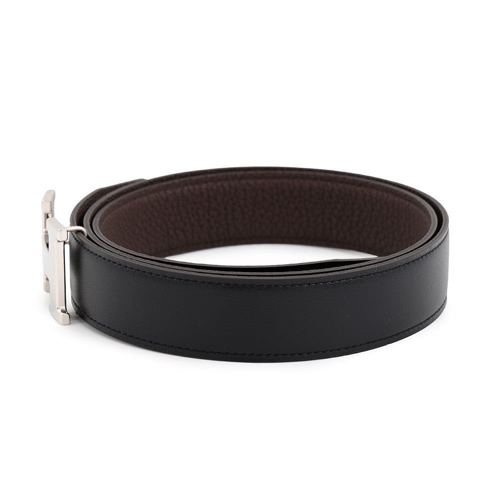 Hermès Constance H Belt Black & Chocolat Leather – Size 95