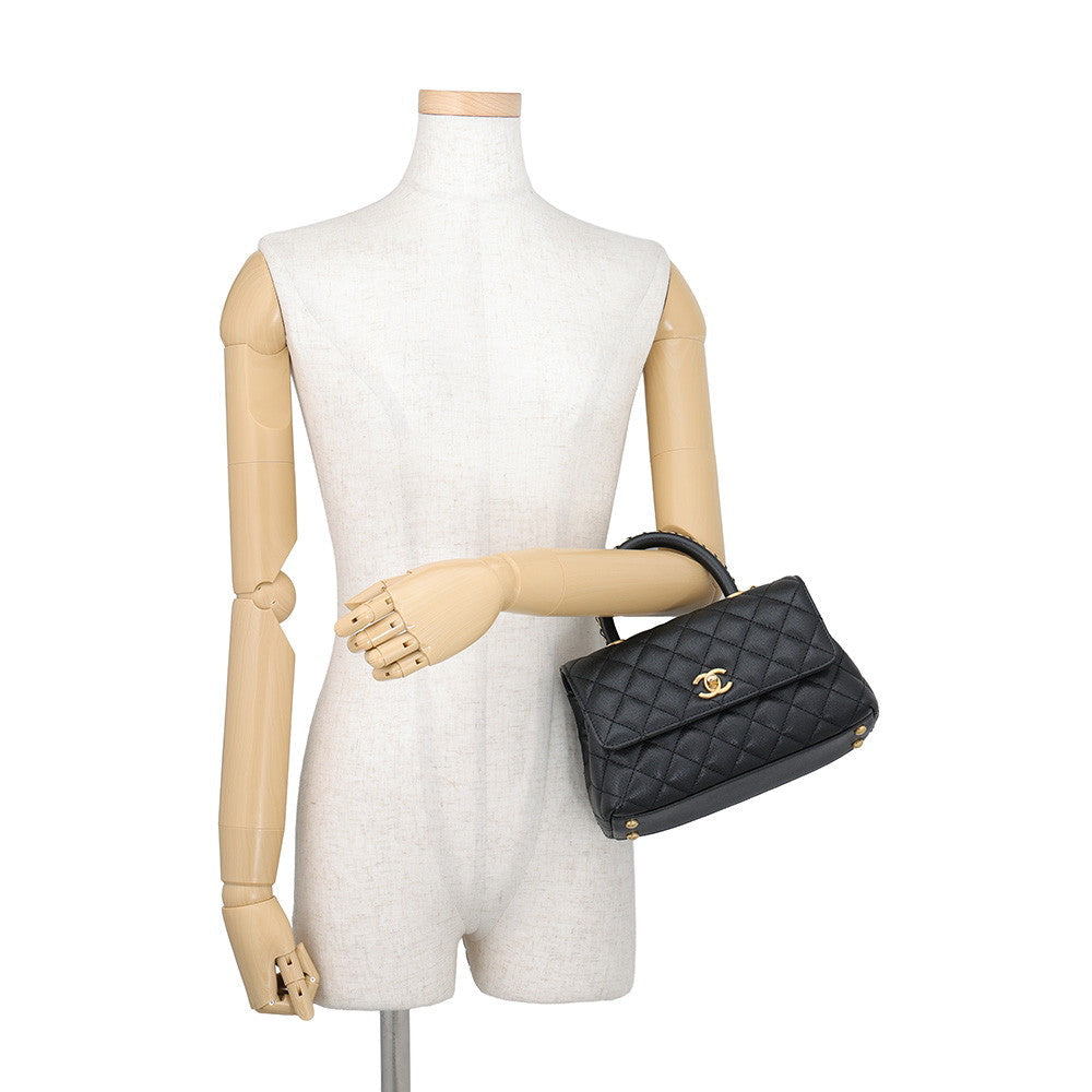 CHANEL Coco Handle XS in Black Caviar Leather with Gold-Tone Hardware