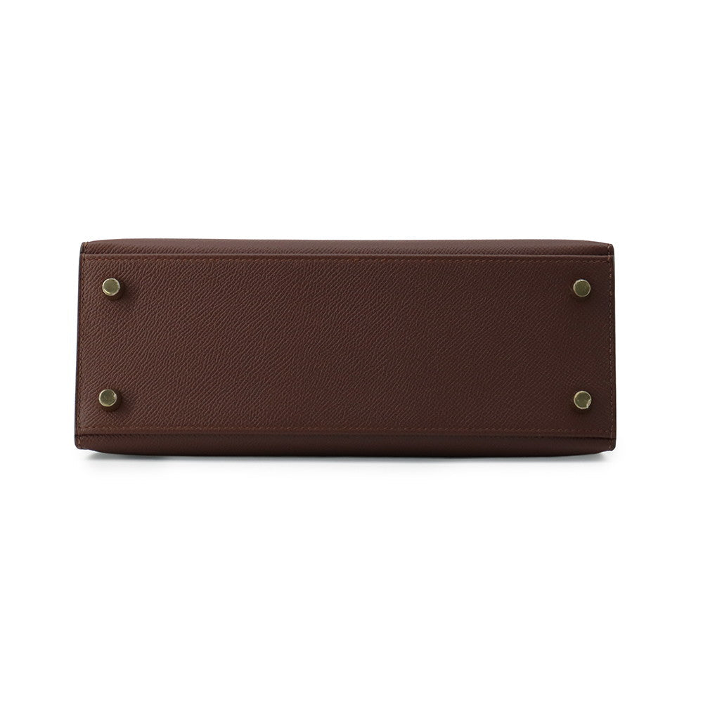 Hermès Kelly Sellier Tri-Color Terre / Ébène / Craie Epsom Gold Hardware – G Stamp (2026 / Store Fresh)