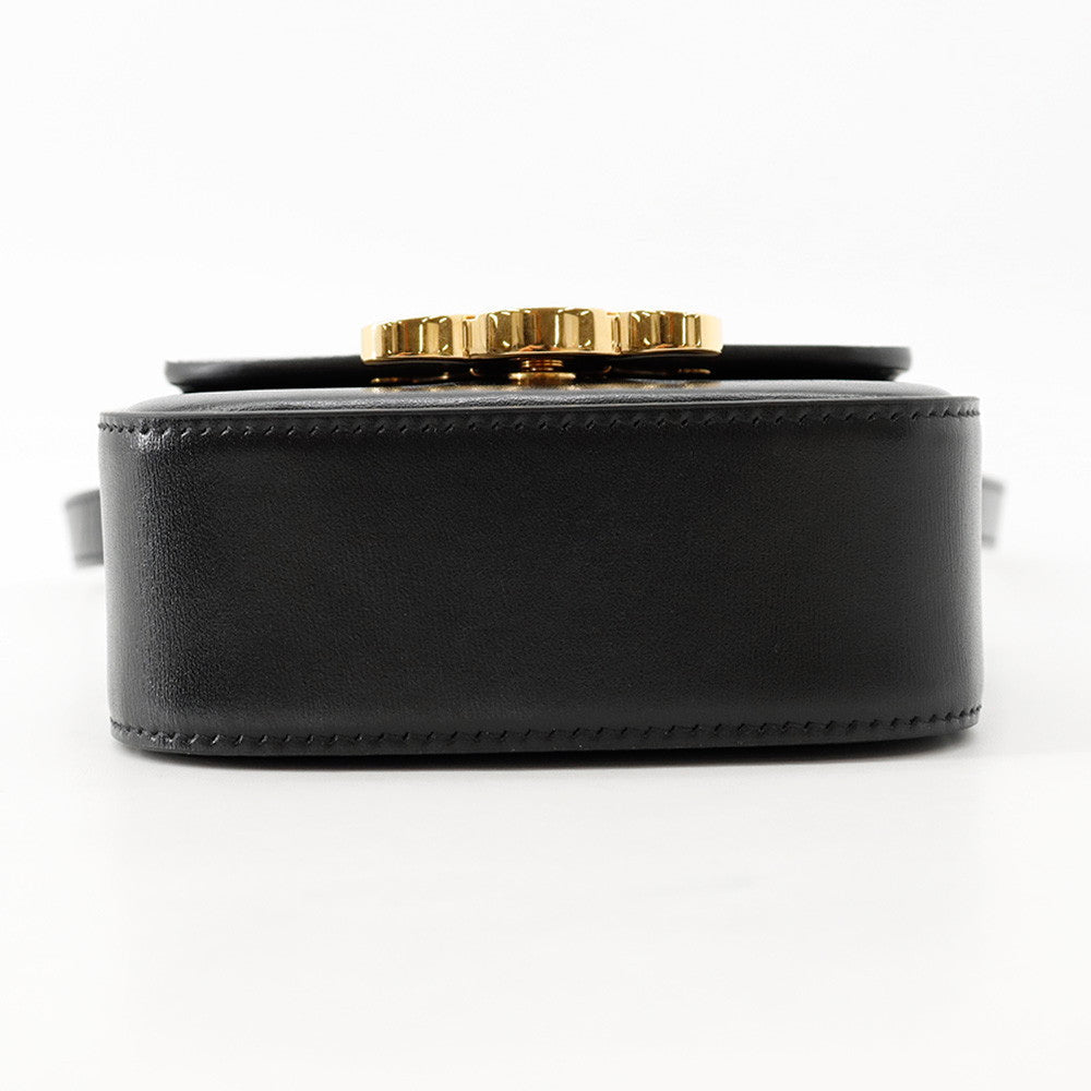 Celine Mini Triomphe Shoulder Bag – Black Leather
