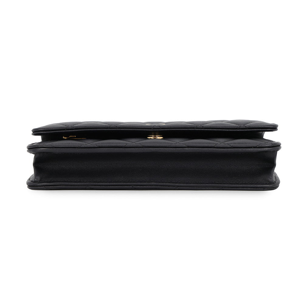 Chanel Wallet on Chain Black Quilted Lambskin Leather with Gold-Tone Hardware