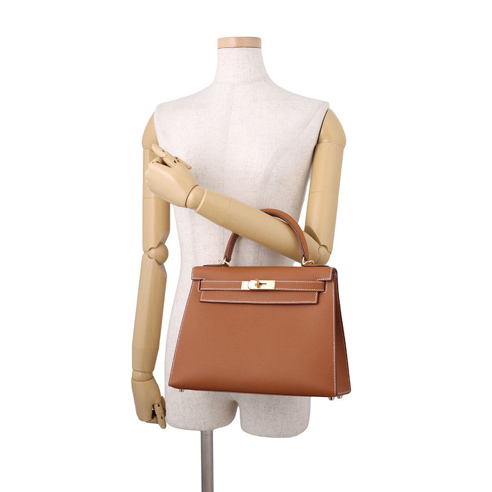 Hermès Kelly 28 Sellier in Gold Epsom Leather with Gold Hardware