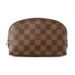 Louis Vuitton Pochette Cosmétique PM N47516 Damier Ebene brown front view