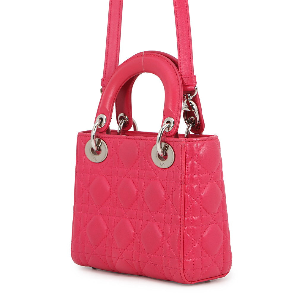 Dior Lady Dior Mini pink leather side view