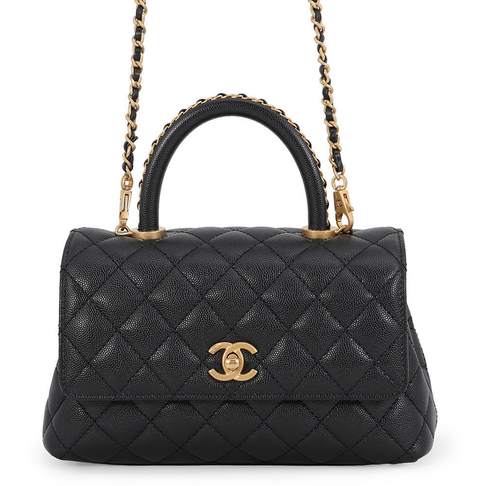 CHANEL Coco Handle XS in Black Caviar Leather with Gold-Tone Hardware