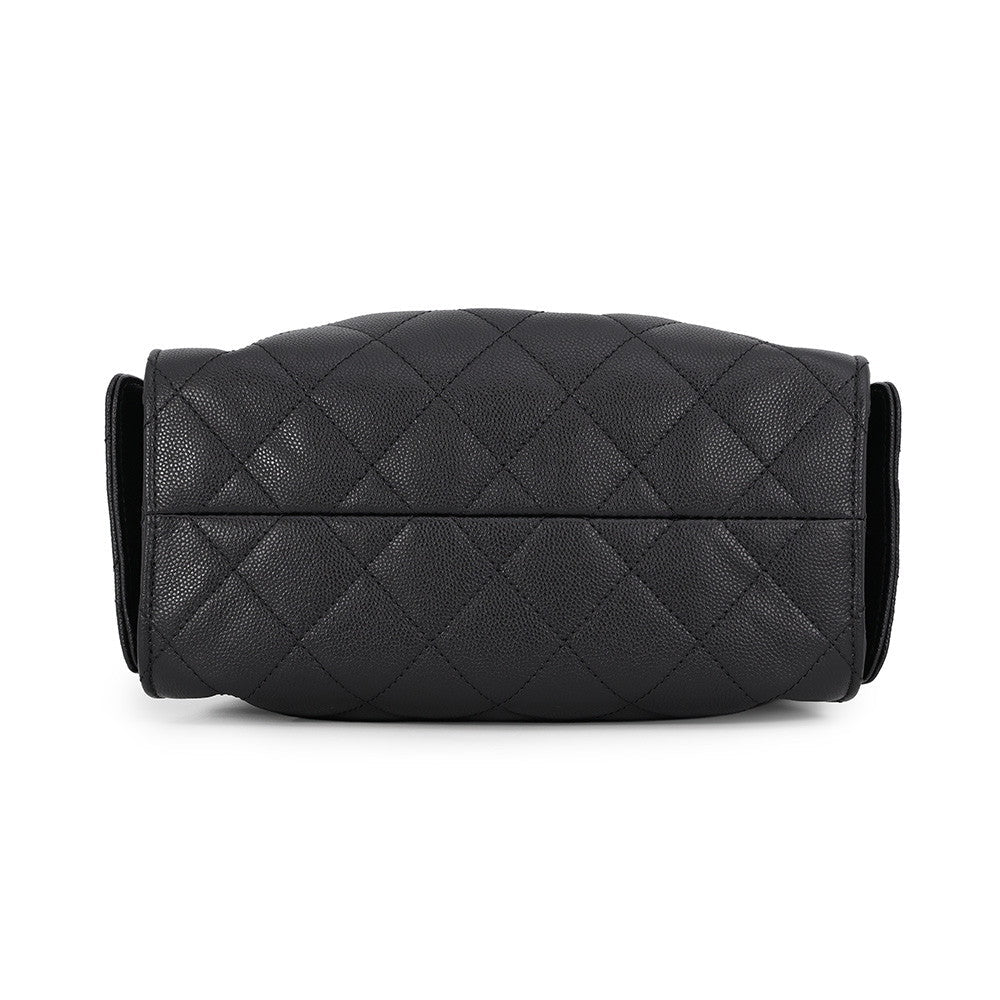 Chanel 25 Mini Black Caviar Leather Shoulder Bag with Gold-Tone Hardware