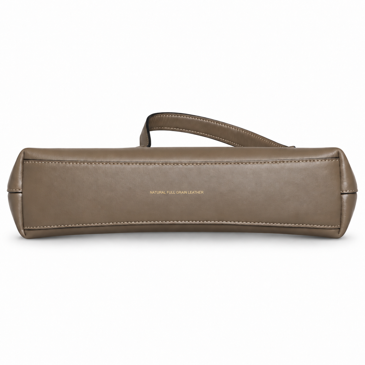 Coach Brooklyn 28 Dark Stone Leather Shoulder Bag with Gold-Tone Hardware