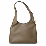 Coach Brooklyn 28 Dark Stone Leather Shoulder Bag with Gold-Tone Hardware