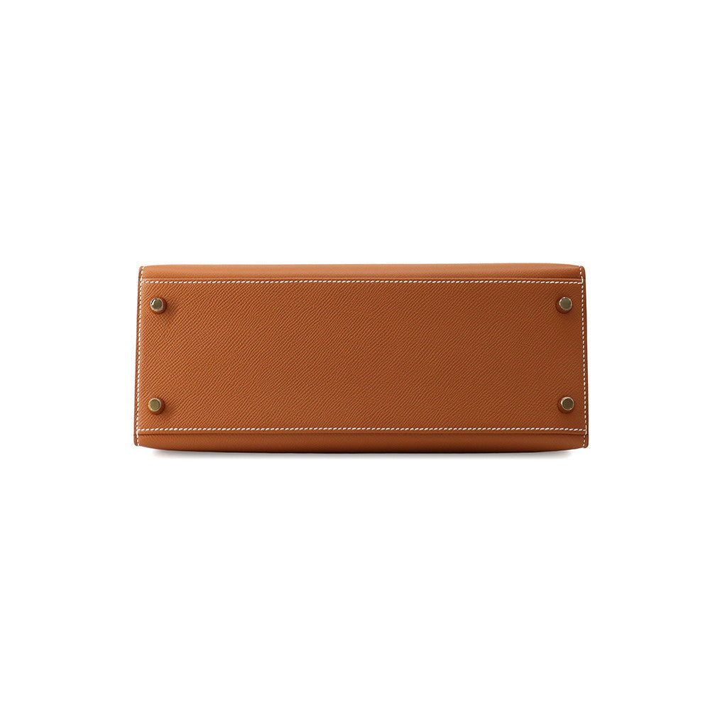 Hermès Kelly 28 Sellier in Gold Epsom Leather with Gold Hardware