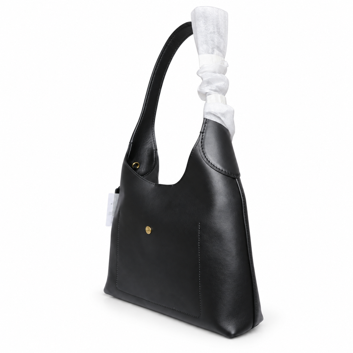 Coach Brooklyn 28 Black Leather Shoulder Bag with Gold-Tone Hardware