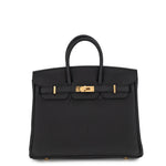 Hermès Birkin 25 in Black Togo Leather with Gold Hardware Front View