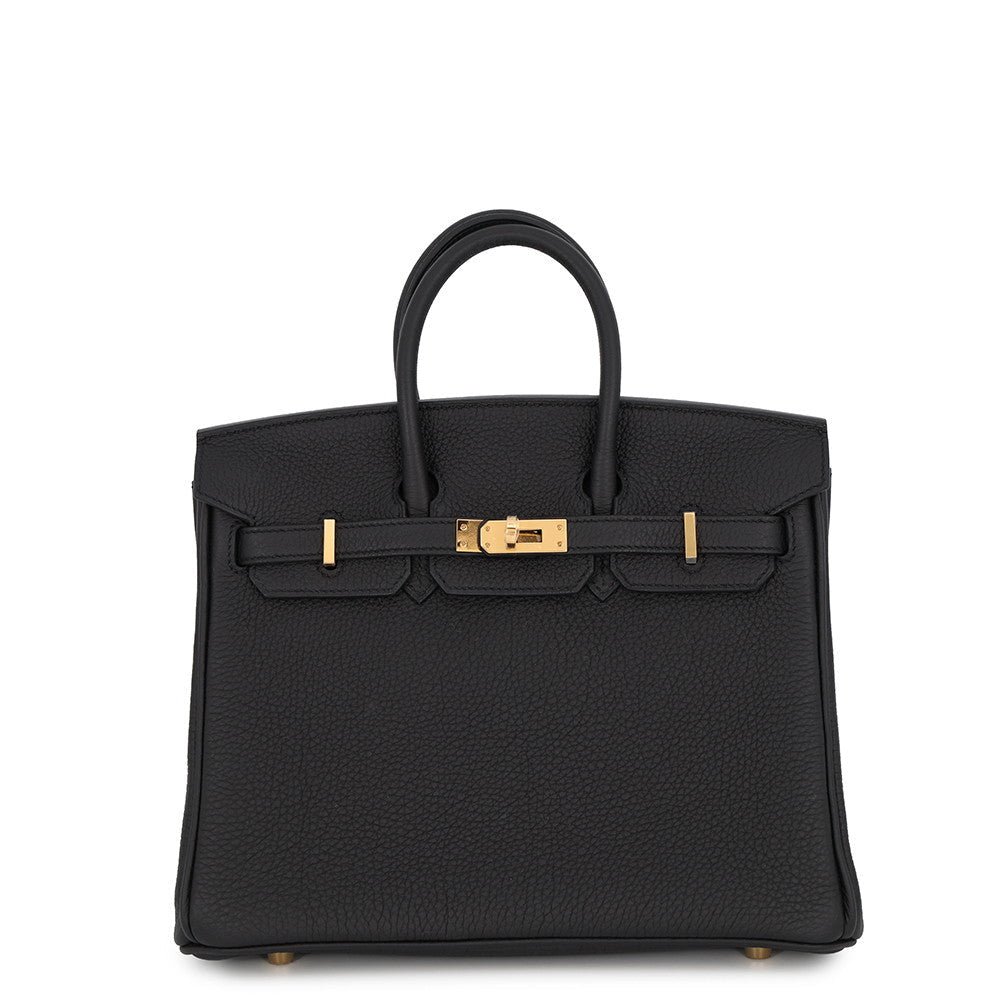 Hermès Birkin 25 in Black Togo Leather with Gold Hardware Front View