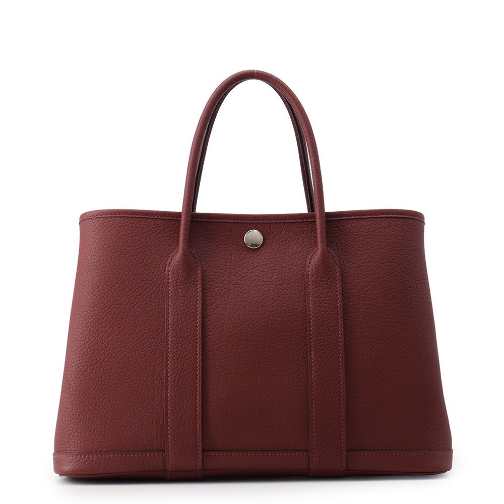 Hermès Garden Party 30 TPM Rouge H Negonda Leather Tote Bag Front view