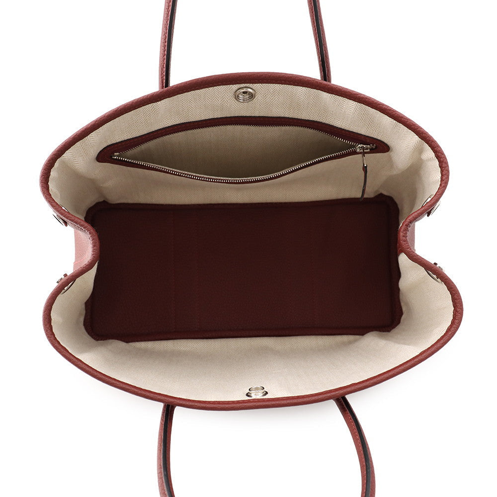 Hermès Garden Party 30 TPM Rouge H Negonda Leather Tote Bag Interior view