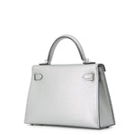 Hermès Mini Kelly 20 Metallic Silver Chèvre Side Profile