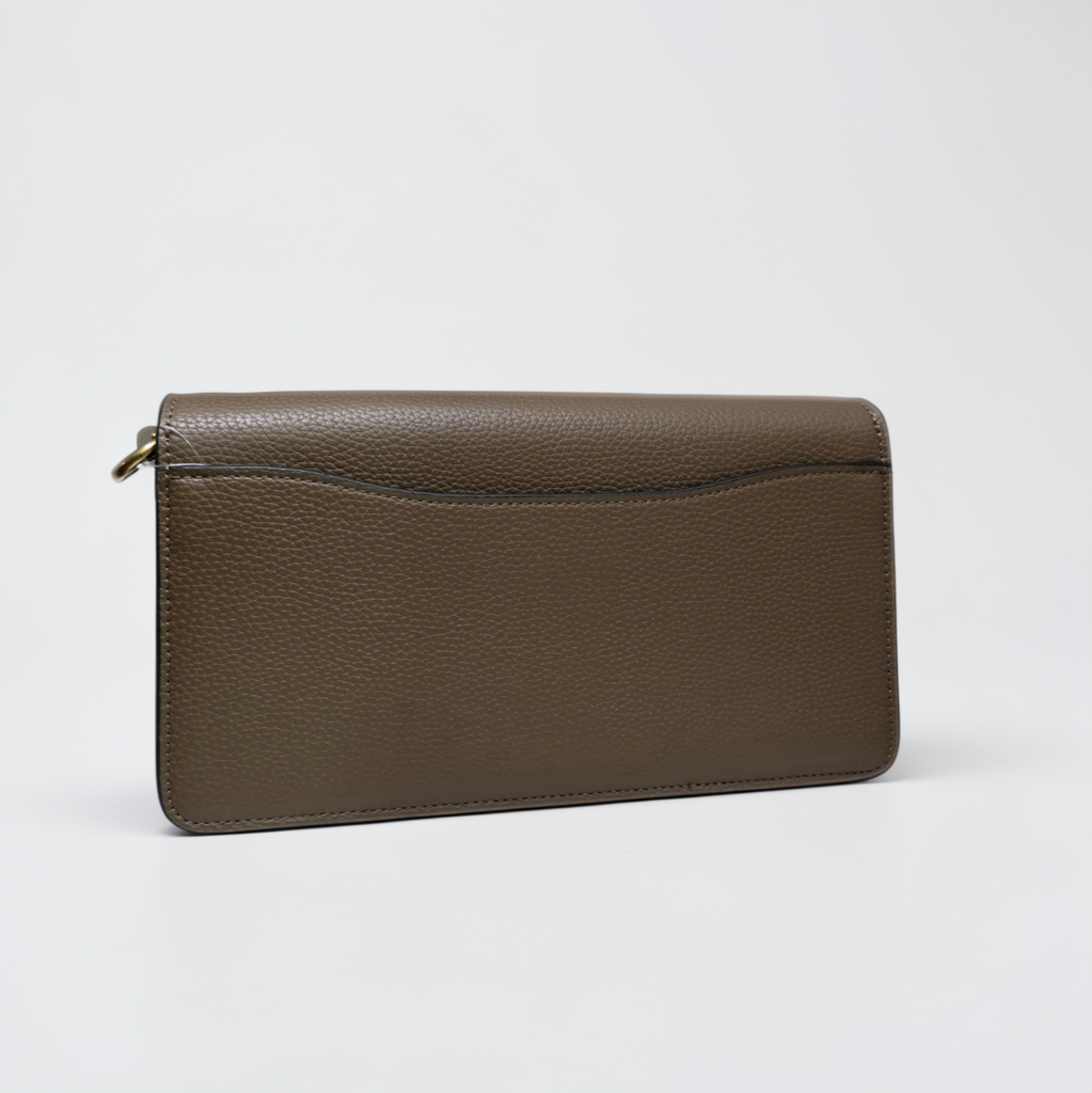 Back view of COACH Tabby 26 Dark Stone showing slip pocket