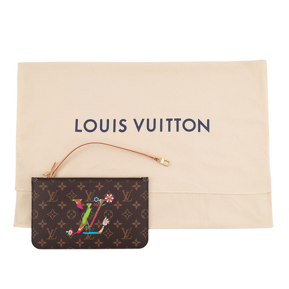 Louis Vuitton x Murakami matching printed Monogram removable zipped pouch resting on original dustbag