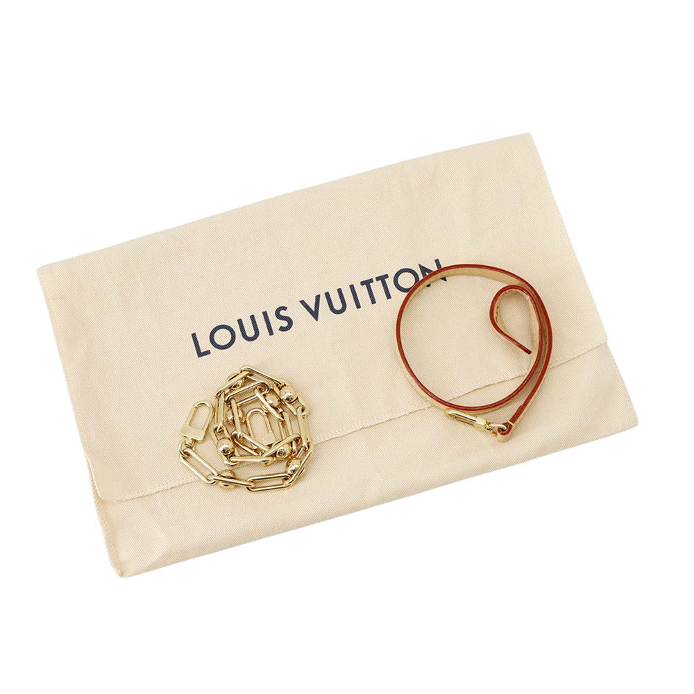 Louis Vuitton dust bag with detachable gold chain strap and vachetta leather shoulder strap⁠