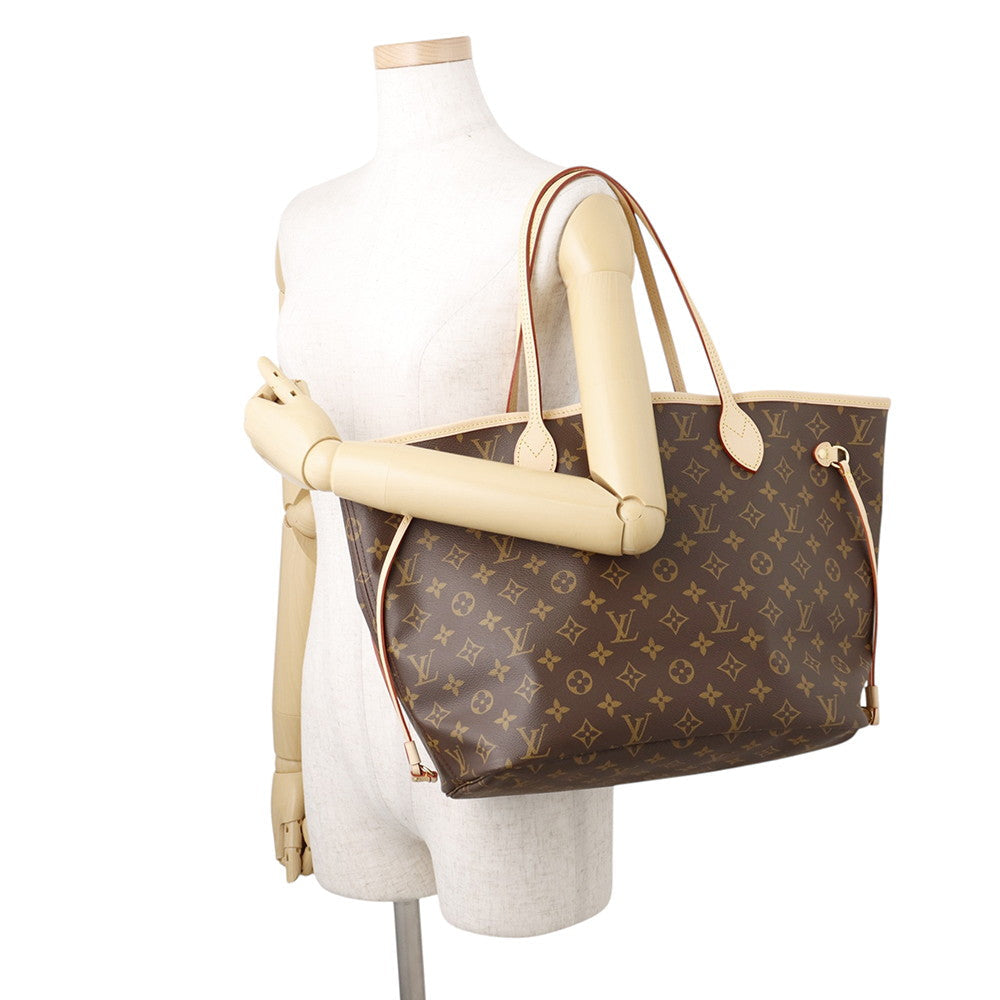 Louis Vuitton Neverfull MM Monogram tote bag styled on mannequin