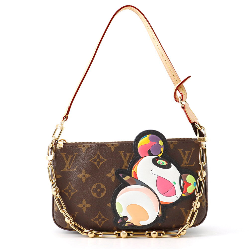 Louis Vuitton x Takashi Murakami Monogram Panda Pochette Accessoires front view⁠